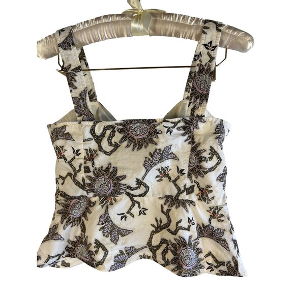 House Of Harlow 1960 Women's XS Floral Ruched Top 100% Cotton boho halter top - Picture 3 of 9